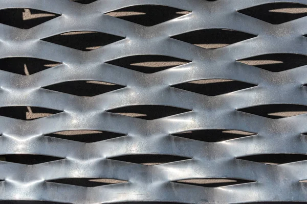 Folha Metal Perfurada Que Carimba Textura Placa Vista Frontal Reflexão — Fotografia de Stock
