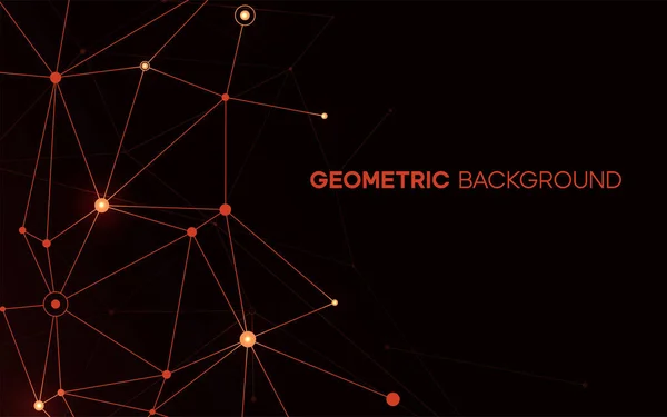 Fondo geométrico rojo con conexión de línea y punto. Diseño de polígonos de malla científica para la comunicación global — Archivo Imágenes Vectoriales