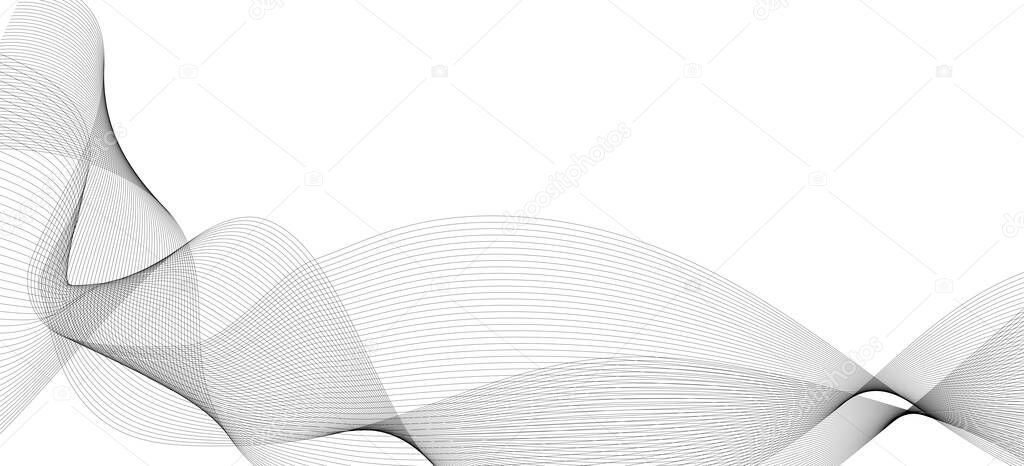Abstract audio curve line. Gray blend background design. Technology futuristic pattern for presentation