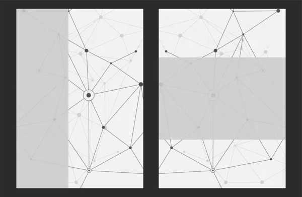 Weißer minimaler Plexus-Linienhintergrund für Datenpräsentation. Technisches Flyer-Design — Stockvektor