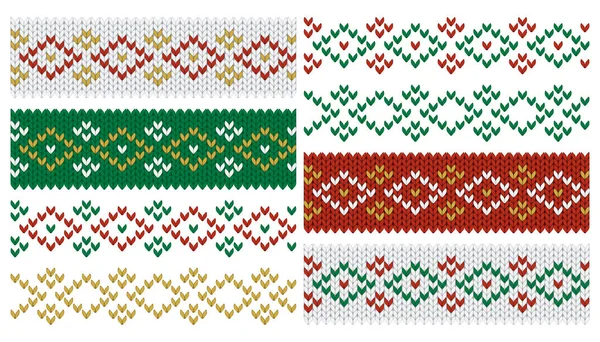 Seamless Christmas Border Scandinavian Pattern Website Banner Greeting Card Holiday — Stock vektor