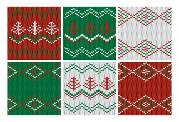 Red Green Christmas Digital Paper Design Vector Xmas Scandinavian Pattern — Stockový vektor