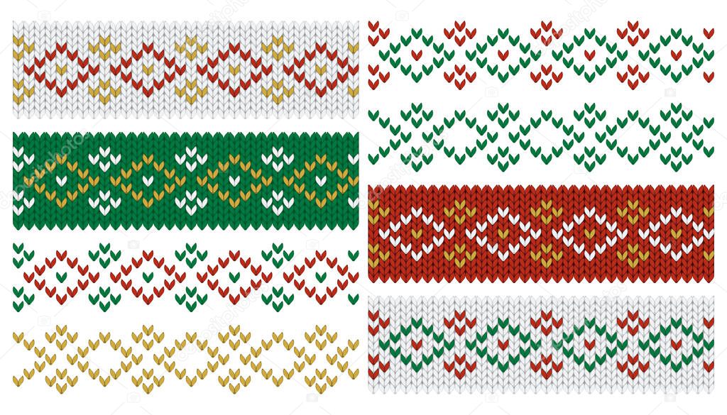 Seamless Christmas border. Scandinavian pattern for website banner or greeting card. Holiday flyer element.