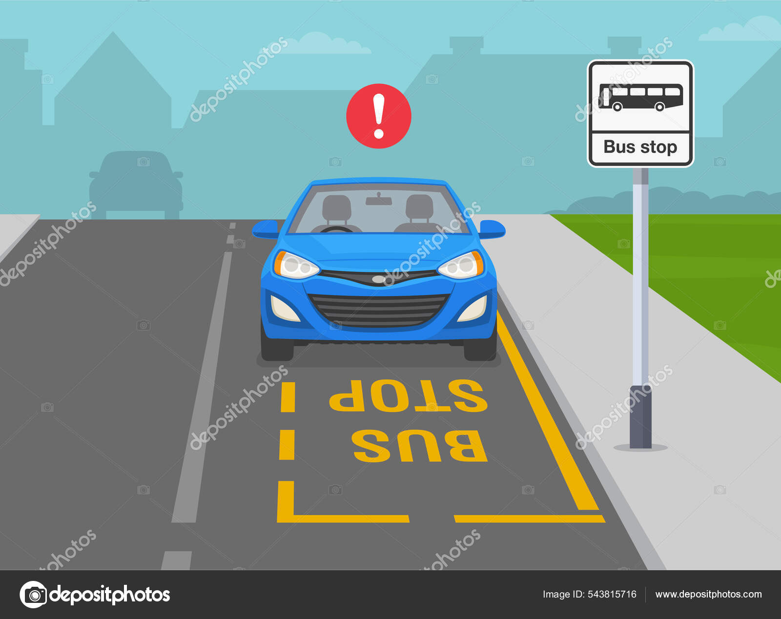 주차장 정류장에 주차하지 마십시오 주차되어 보입니다 일러스트 템플릿 스톡 벡터 - ©flatvectors 543815716, image size:1600x1268