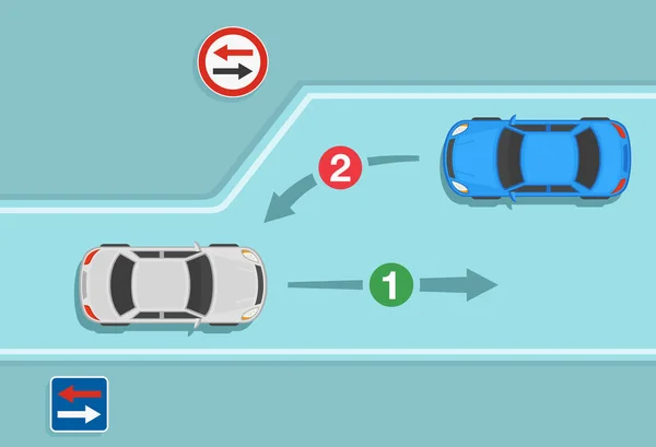 Yol Trafik Işareti Kuralları Yaklaşan Araçlardan Daha Öncelikli Yaklaşan Araca — Stok Vektör