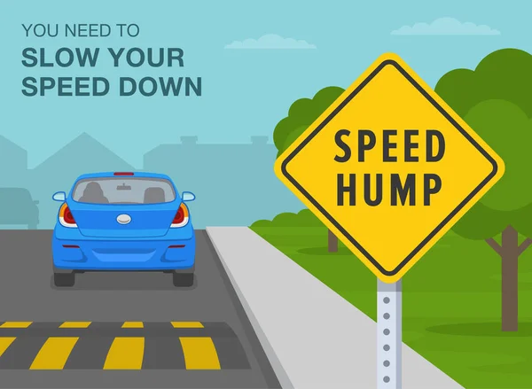 Regras Condução Carro Segurança Choque Velocidade Estrada Cidade Você Precisa — Vetor de Stock