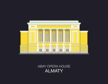 Kazakistan, Almaty 'deki Abay Opera Binası. Orta Asya.