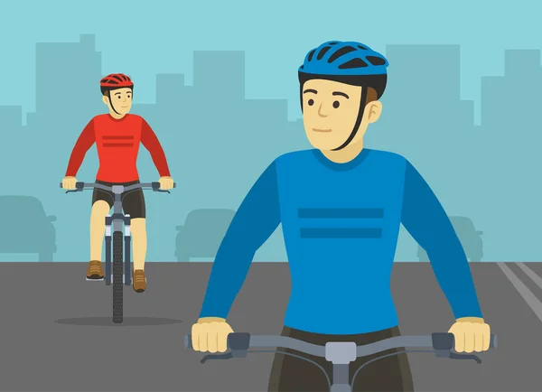 Cyclistes Professionnels Gros Plan Vue Face Des Cyclistes Sur Route — Image vectorielle