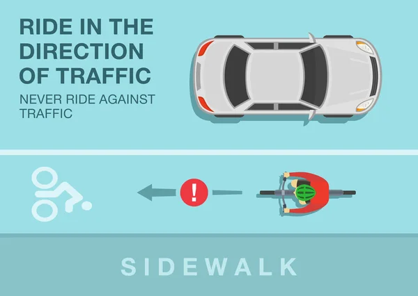 Segurança Condução Bicicletas Regras Regulação Tráfego Passeie Direção Tráfego Nunca —  Vetores de Stock