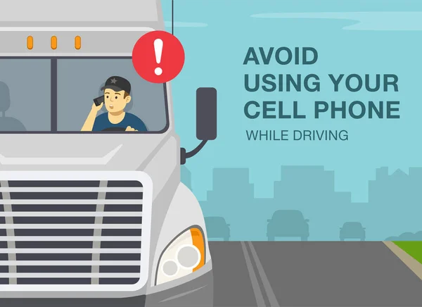 Nehéz Jármű Vezetési Szabályok Tippek Ellenőrző Lista Kamionsofőröknek Használja Mobilját — Stock Vector