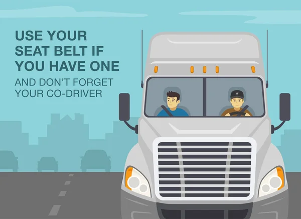 Regole Consigli Guida Veicoli Pesanti Lista Controllo Camionisti Usa Cintura — Vettoriale Stock