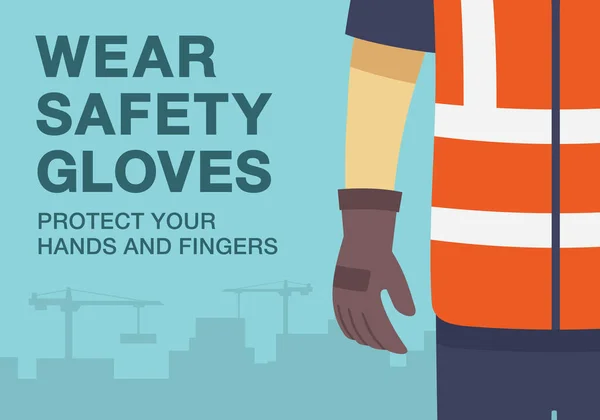 Workplace Golden Safety Rule Wear Safety Gloves Protect Your Hands — Stockový vektor