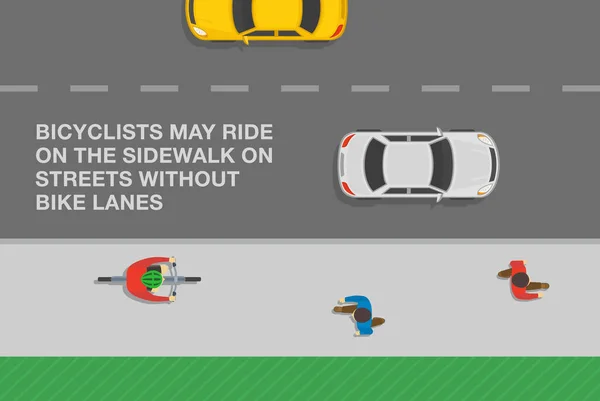 Zasady Bezpiecznej Jazdy Rowerze Przepisy Ruchu Drogowego Rowerzyści Mogą Jeździć — Wektor stockowy