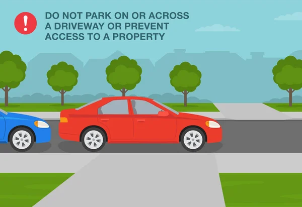 Κανόνες Εξωτερικού Χώρου Στάθμευσης Σωστό Και Λάθος Παρκάρισμα Μην Μπλοκάρετε — Διανυσματικό Αρχείο