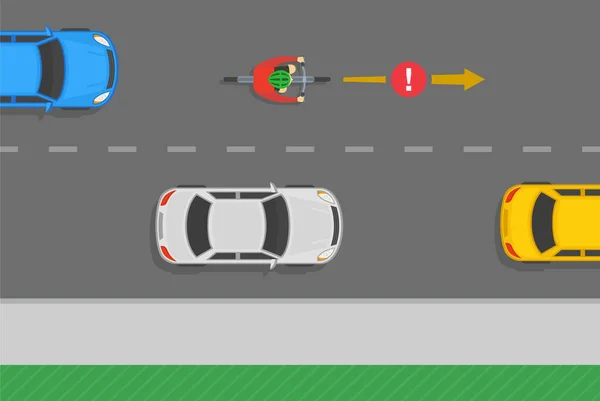 Bezpečná Jízda Kole Dopravní Předpisy Nejezděte Nalevo Motorového Vozidla Kromě — Stockový vektor