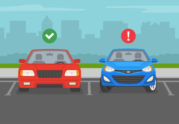 Regole Consigli Parcheggio All Aperto Non Parcheggiare Auto Con Ruote — Vettoriale Stock
