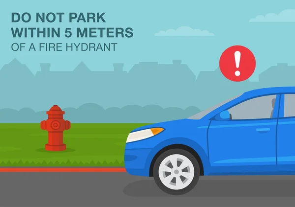 Regole Consigli Parcheggio All Aperto Non Parcheggiare Entro Metri Idrante — Vettoriale Stock