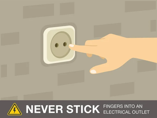 Electrical Safety Rules Tips Never Stick Fingers Electrical Outlet Stay — Stockvektor
