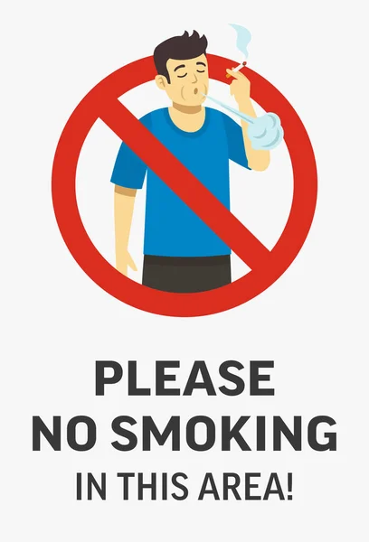 Fire Safety Activity Young Man Holding Cigarette Blow Out Smoke — 图库矢量图片