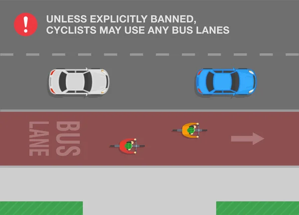 Bezpečná Jízdní Dopravní Pravidla Pokud Není Výslovně Zakázáno Mohou Cyklisté — Stockový vektor