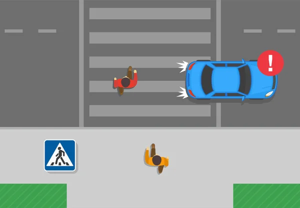 Fahrsicherheitstipps Und Verkehrsregeln Bewegen Sie Das Fahrzeug Nicht Rückwärts Einen — Stockvektor