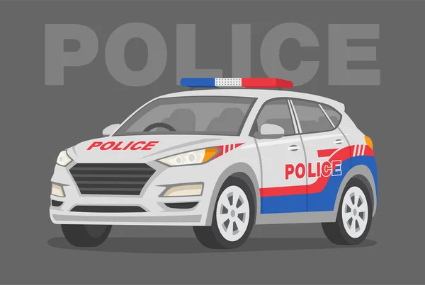 Перспективний Вид Індійський Поліцейський Автомобіль Ізольована Сучасна Поліцейська Машина Шаблон — стоковий вектор