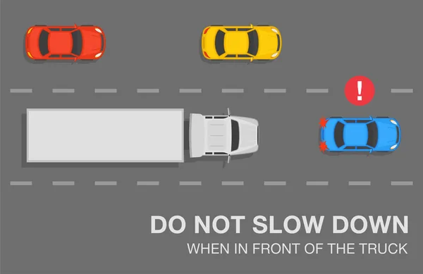 Safe Driving Tips Traffic Regulation Rules Don Slow Driving Front — 스톡 벡터