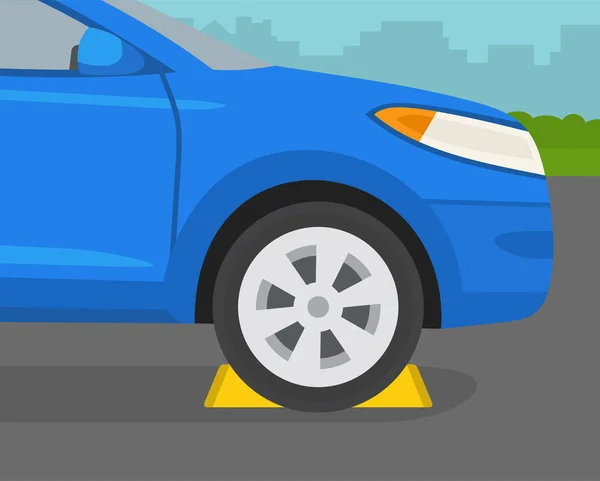 Safe Driving Rules Tips Proper Wheel Chocking Procedures Correct Wheel — Stockvector