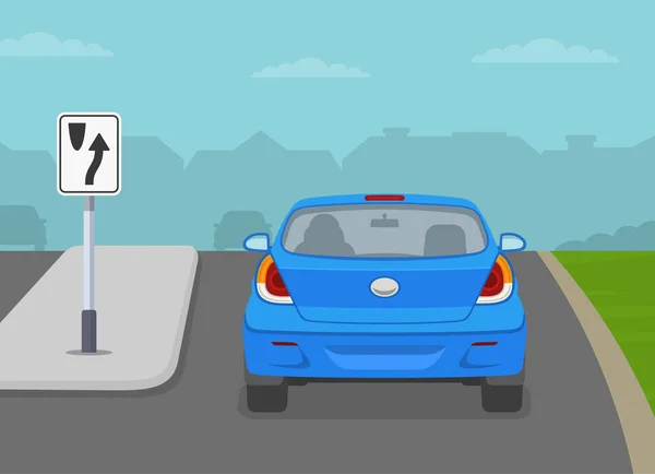 Safe Driving Tips Traffic Regulation Rules Keep Right Traffic Islands — Διανυσματικό Αρχείο