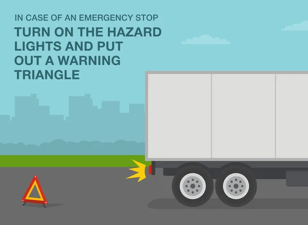 Heavy Vehicle Driving Rules Tips Case Emergency Stop Put Out — Stockový vektor