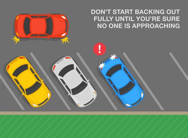 Safe Parking Tips Rules Top View Angled Parked Cars Start — Vetor de Stock