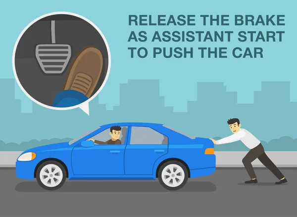 Safe Driving Tips Traffic Regulation Rules Release Brake Assistant Start — Stockový vektor