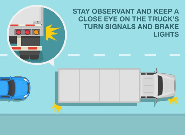 Safe Driving Tips Traffic Regulation Rules Stay Observant Keep Close — Stockvektor