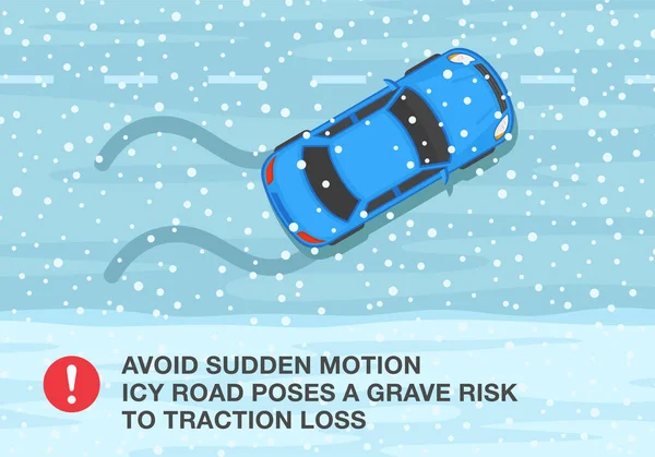 Regole Guida Consigli Auto Sicure Stagione Invernale Guida Evitare Movimenti — Vettoriale Stock