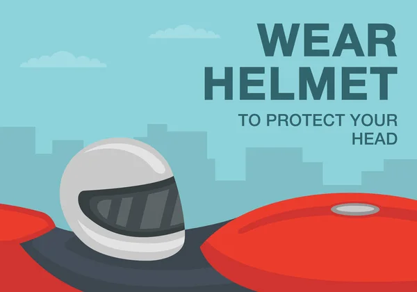 Bezpečná Jízdu Motorce Pravidla Tipy Nos Helmu Aby Sis Chránil — Stockový vektor