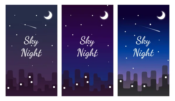 Hintergrunddesign Für Smartphone Nachthimmel Hintergrund Nachthimmel Atmosphäre Cooles Design Für — Stockvektor