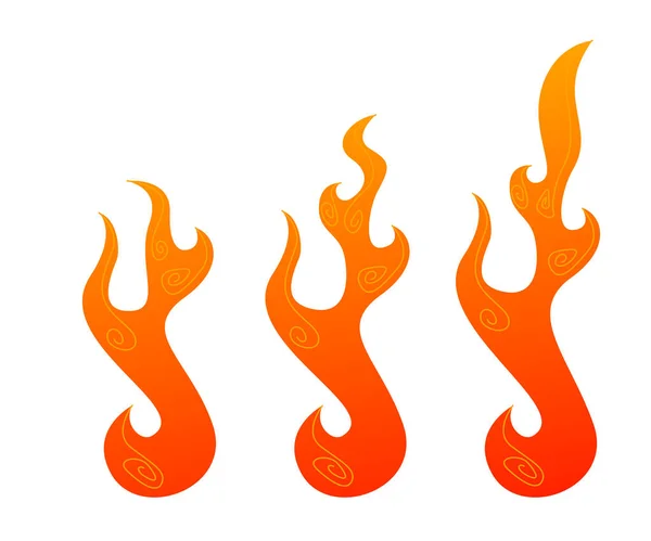 Płomienie Ognia Ilustracja Płonącego Ognia Ilustracja Płomienia Ognia Ilustracja Ognia — Wektor stockowy