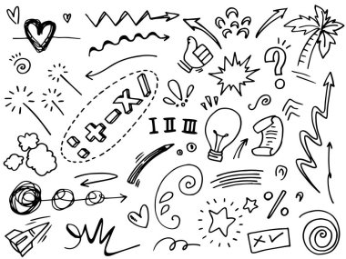 El çizimi elementler, konsept tasarım için. vektör illüstrasyonu.