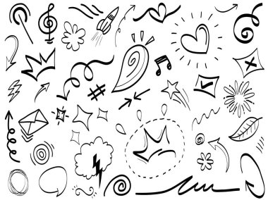 El çizimi elementler, konsept tasarım için. vektör illüstrasyonu.