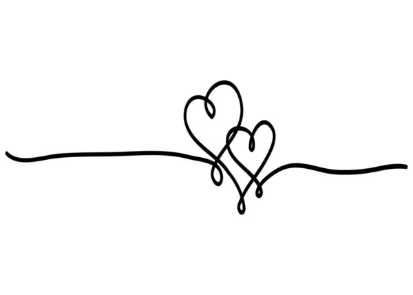 Ручной Рисунок Измятого Гранж Сердца Каракули Тонкими Линиями Делитель Формы — стоковый вектор