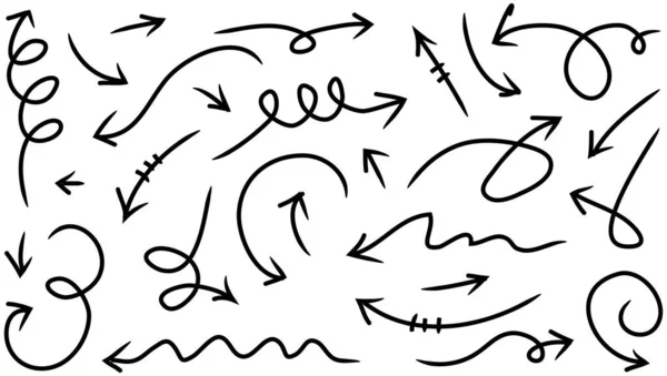 Jeu Flèches Dessinées Main Éléments Conception Doodle Vectoriels Illustration Sur — Image vectorielle