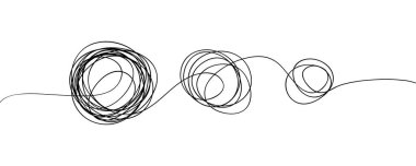 Kaotik el çekilmiş karalama taslak circle nesnesi ile başlangıç ve bitiş beyaz arka plan üzerinde izole