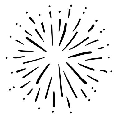 Yıldız patlaması, güneş patlaması elementi. Vektör illüstrasyonu