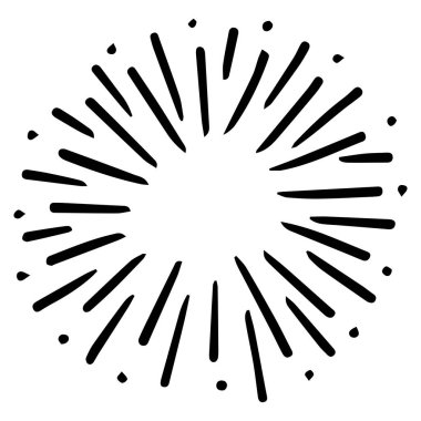 Yıldız patlaması, güneş patlaması elementi. Vektör illüstrasyonu