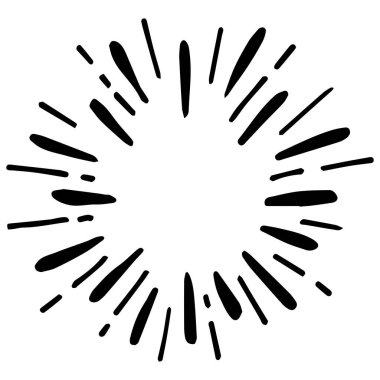 Yıldız patlaması, güneş patlaması elementi. Vektör illüstrasyonu