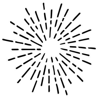 Yıldız patlaması, güneş patlaması elementi. Vektör illüstrasyonu