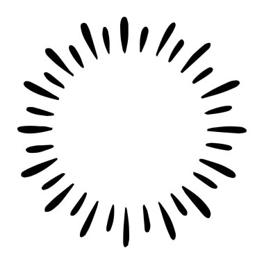 Yıldız patlaması, güneş patlaması elementi. Vektör illüstrasyonu