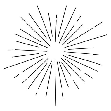 Yıldız patlaması, güneş patlaması elementi. Vektör illüstrasyonu