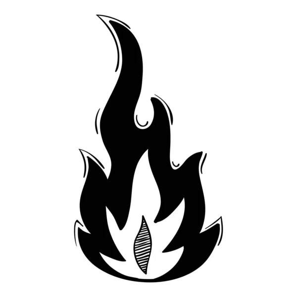 Χειροποίητα Εικονίδια Φωτιάς Φωτιές Φωτιές Εικονίδια Διάνυσμα Χειροποίητο Doodle Sketch — Διανυσματικό Αρχείο