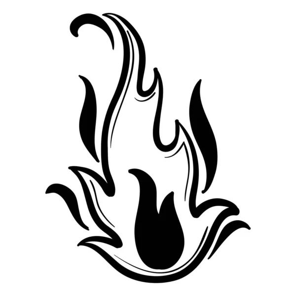 Iconos Fuego Dibujado Mano Juego Vectores Iconos Llamas Fuego Dibujo — Archivo Imágenes Vectoriales